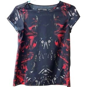 All Saints Blouse Printed in Italy Opium Tee In Red Black